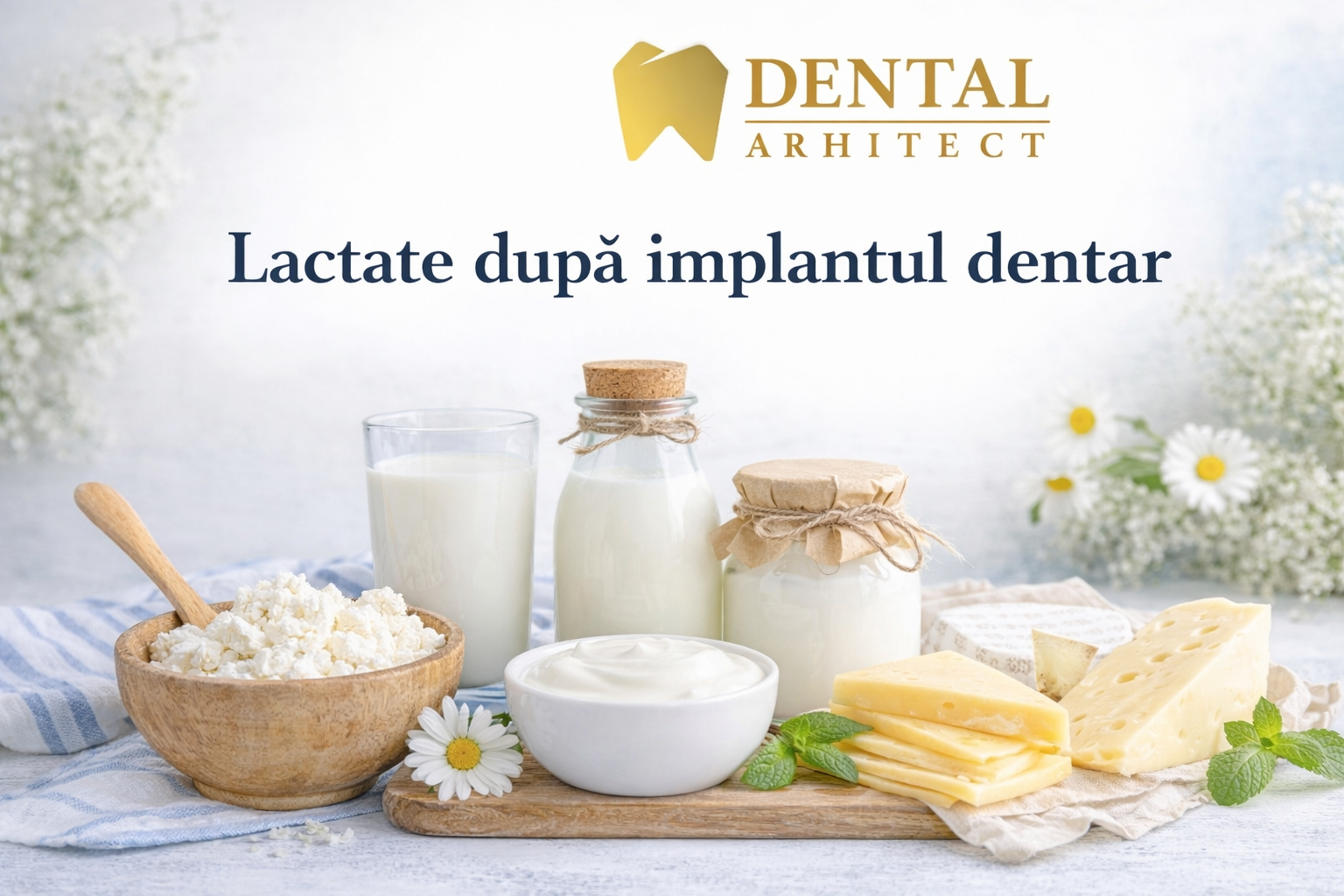 Lactate și alimente moi recomandate după implant dentar