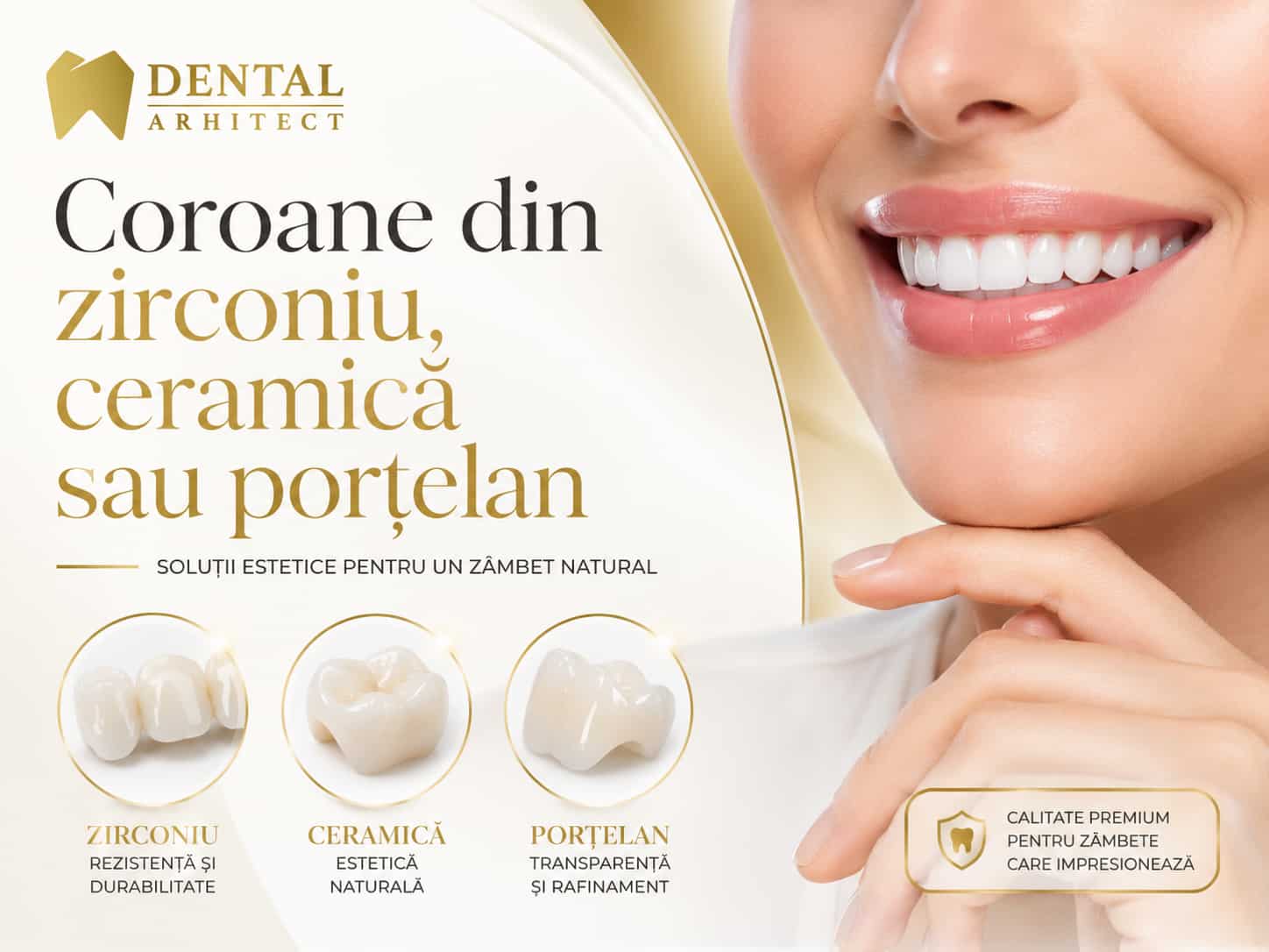 Comparație între coroane din zirconiu, ceramică EMAX și porțelan